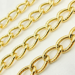 Load image into Gallery viewer, Gold Plated 925 Sterling Silver Textured Oval Link Chain. V49GP
