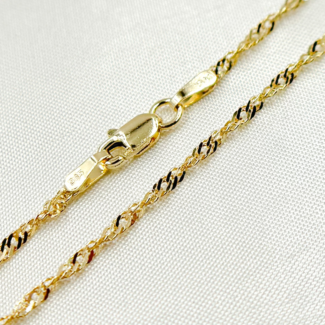 028G2SLMSIT2NT. 14K Solid Gold Wheat Chain