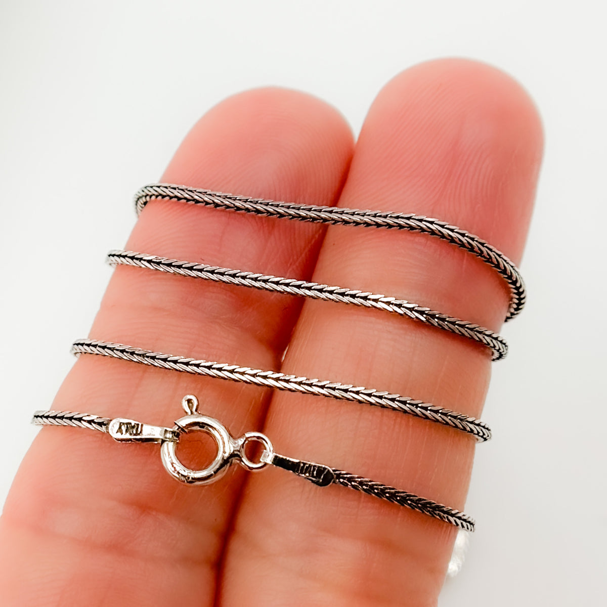 Z66Necklace. Oxidized Sterling Silver Wheat Necklace