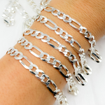 Load image into Gallery viewer, Y87SS. Sterling Silver Figaro Flat Chain
