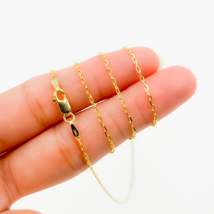 040FFCLT518K. 18K Solid Yellow Gold Cable Link Chain
