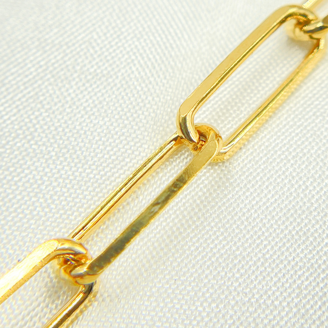 Y58DGP. Gold Plated Sterling Silver Paperclip Chain