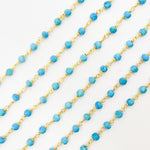 Load image into Gallery viewer, TRQ53. Gold Plated Sterling Silver Turquoise Wire Chain
