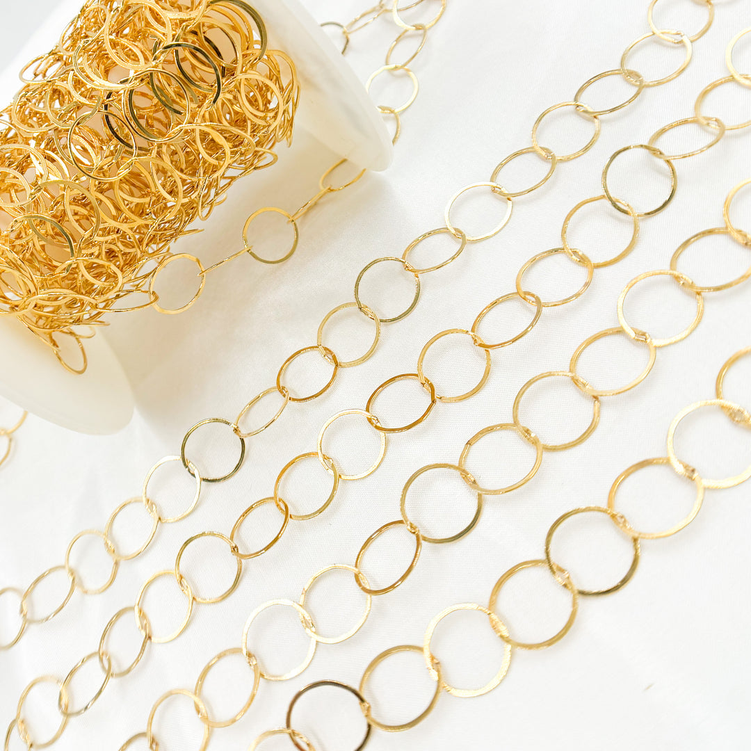 748FGF. 14K Gold Filled Flat Round Link Chain