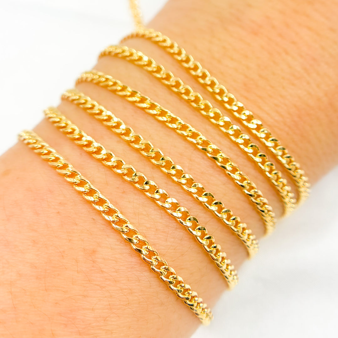 64HRGF. 14k Gold Filled Flat Curb Link Chain