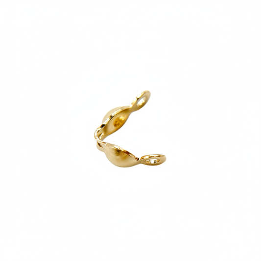 4001181. Gold Filled Clamshell Bead Tip with Two Rings