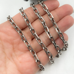 Load image into Gallery viewer, Oxidized 925 Sterling Silver  Diamond Cut Oval Link Chain. Z102OX
