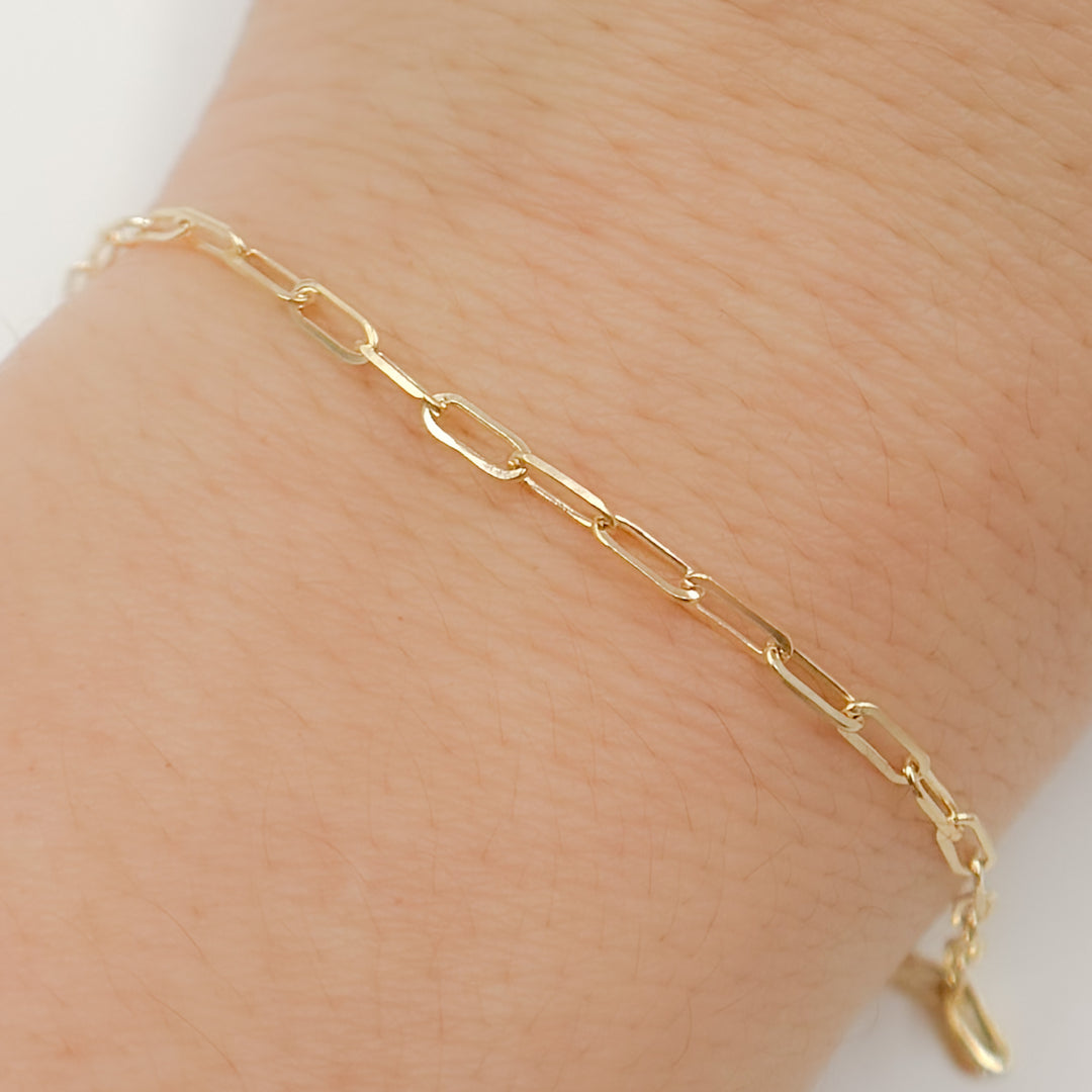 060FVACLL3Bracelet. 14K Solid Gold Paperclip Bracelet
