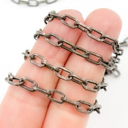 Oxidized Sterling Silver Flat Thick Cable Chain
