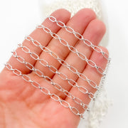 Sterling Silver Textured Oval & Smooth Round Link Chain