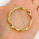 Load image into Gallery viewer, GER125. 14K Solid Gold Twisted Hoop