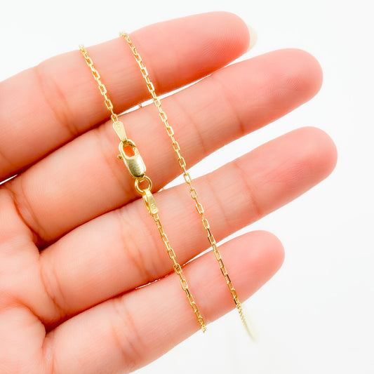 040FFCLT518K. 18K Solid Yellow Gold Cable Link Chain
