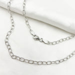 Load image into Gallery viewer, White Rhodium 925 Sterling Silver Textured Cable Necklace. 80DRM
