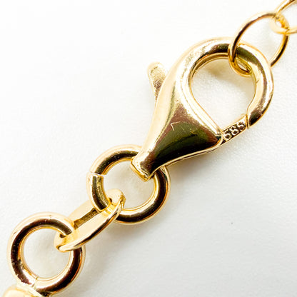 000HHY5594000. 14K Solid Gold Adjustable Round Choker Necklace
