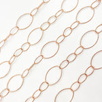 Load image into Gallery viewer, Y30RGP. Rose Gold Plated Silver Diamond Cut Long and Short Link Chain
