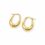 Load image into Gallery viewer, GER179. 14K Solid Gold Textured Hollow Hoops Earrings