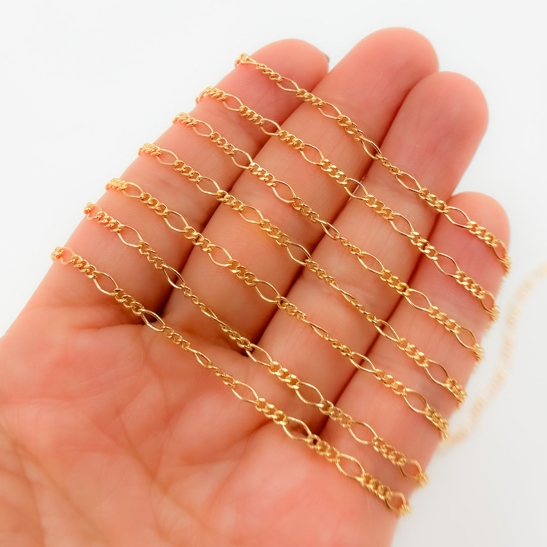 V231GF. 14K Gold Filled Long & Short Link Chain