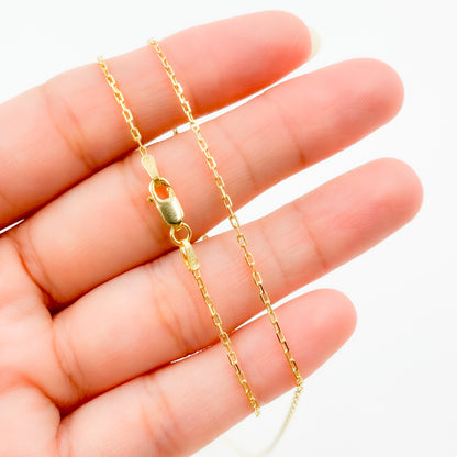 040FFCLT518K. 18K Solid Yellow Gold Cable Link Chain