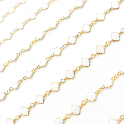 V315ENGF. 14K Gold Filled Enamel Clover Link Chains
