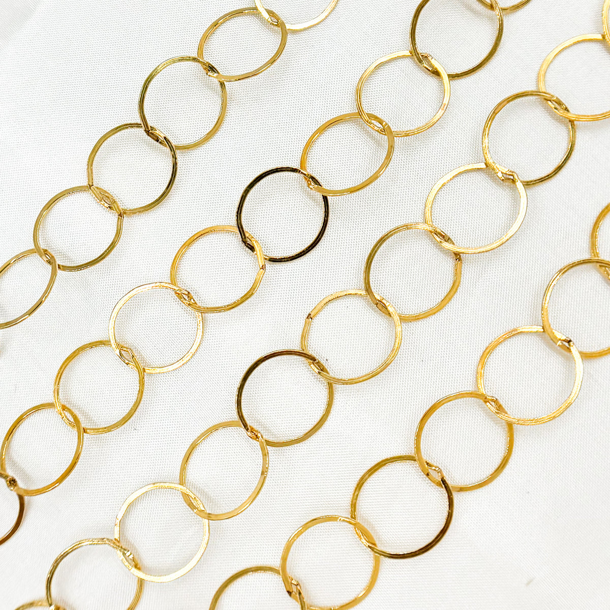 14K Gold Filled Flat Round Link Chain