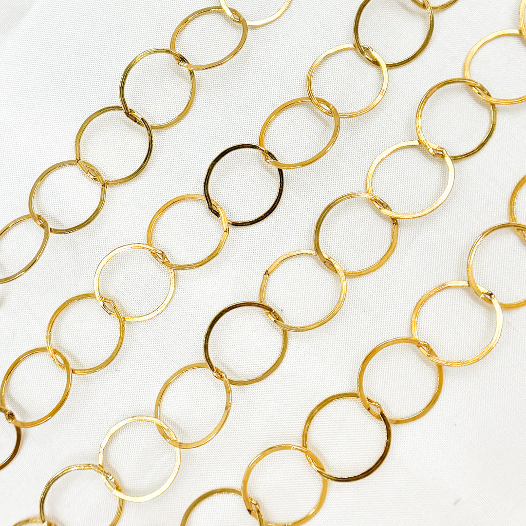 748FGF. 14K Gold Filled Flat Round Link Chain