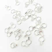 1.5MM White Sterling Silver Crimp Endcap with Ring