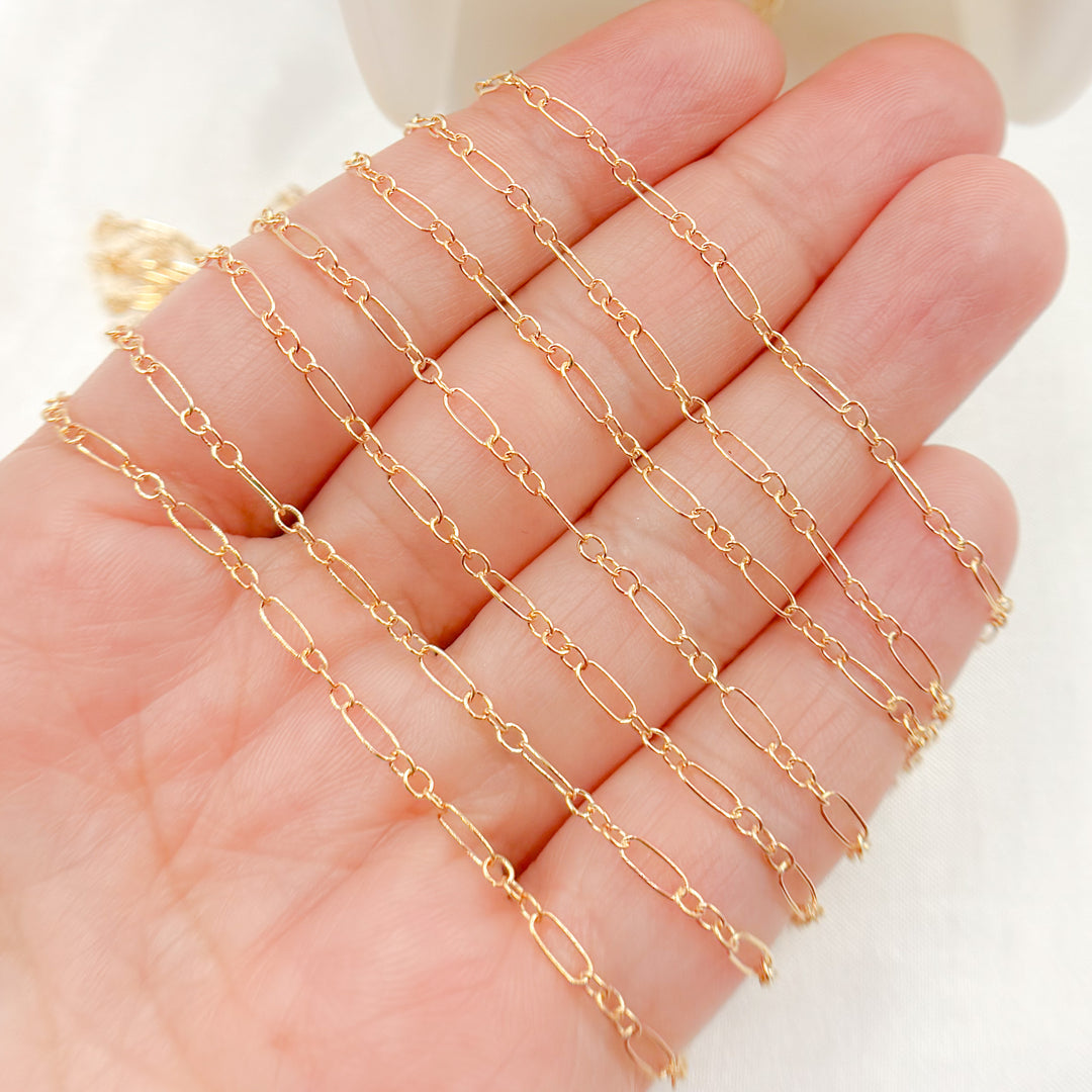 173GF. 14K Gold Filled Long & Short Link Chain