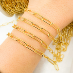 Load image into Gallery viewer, V6GP. Gold Plated 925 Sterling Silver Smooth Paperclip Chain