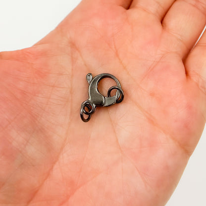 502BR. 17MM Black Rhodium Sterling Silver Trigger Clasp