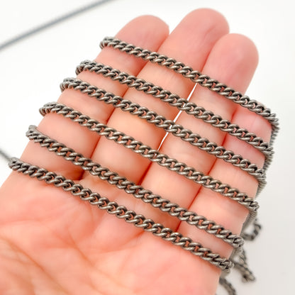 Sterling Silver Oxidized Curb Chain