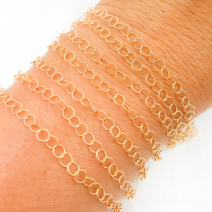 14K Gold Filled Twisted Round Link Chain