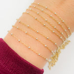 Load image into Gallery viewer, XM/S1322E/11S. 14k Gold Filled Cable with Sterling Silver Beads Satellite Chain