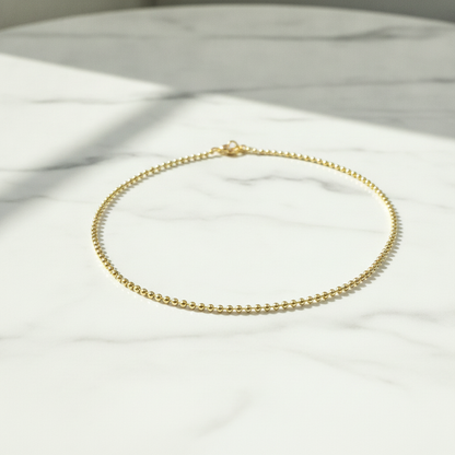 150CP. 14k Solid Yellow Gold Bead Chain
