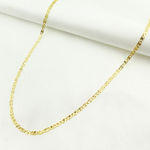 Load image into Gallery viewer, 040FVAV1BPS2D4L669. 14k Solid Yellow Gold Diamond Cut Marina Link Necklace
