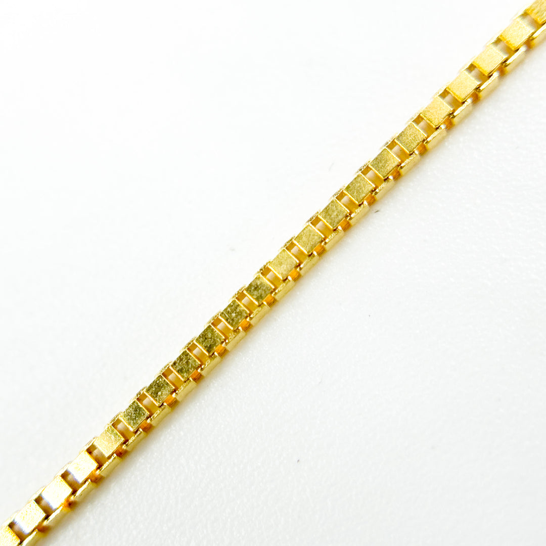 058VED. 14K Solid Gold Link Box Chain