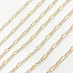 Load image into Gallery viewer, XM3331CTT. Gold Filled and Sterling Silver Long and Short Curb Link Chain