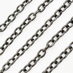 Load image into Gallery viewer, Black Rhodium Sterling Silver Oval Link Chain