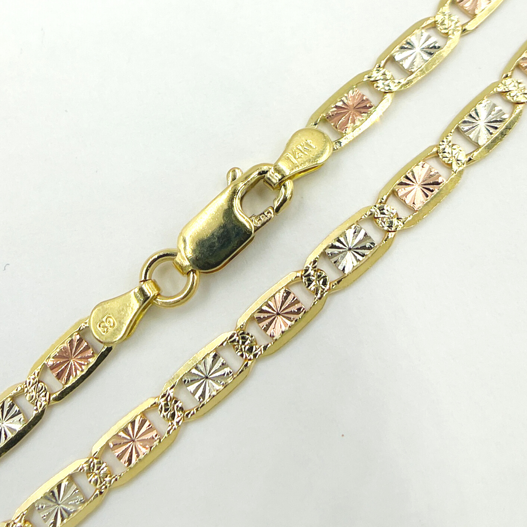 14K25Bracelet. 14K Solid Gold Tri-Color Marina Bracelet