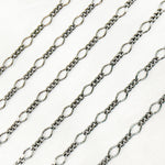 Load image into Gallery viewer, V238BR. Black Rhodium Sterling Silver Long and Short Link Chain
