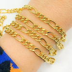 Load image into Gallery viewer, Y62GP. Gold Plated 925 Sterling Silver Figaro Chain