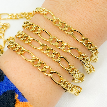 Y62GP. Gold Plated 925 Sterling Silver Figaro Chain