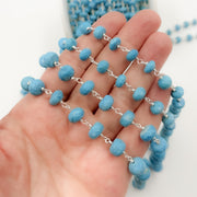 Turquoise Sterling Silver Wire Chain