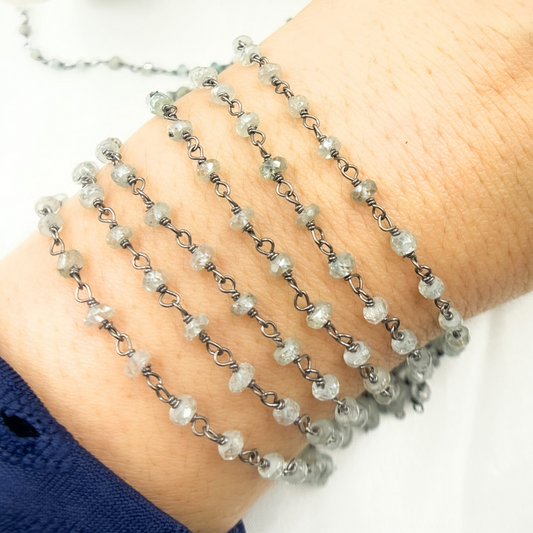 Natural Zircon Quartz Wire Chain