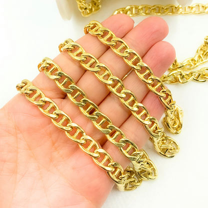 Y59GP. Gold Plated 925 Sterling Silver Curb Marina Chain