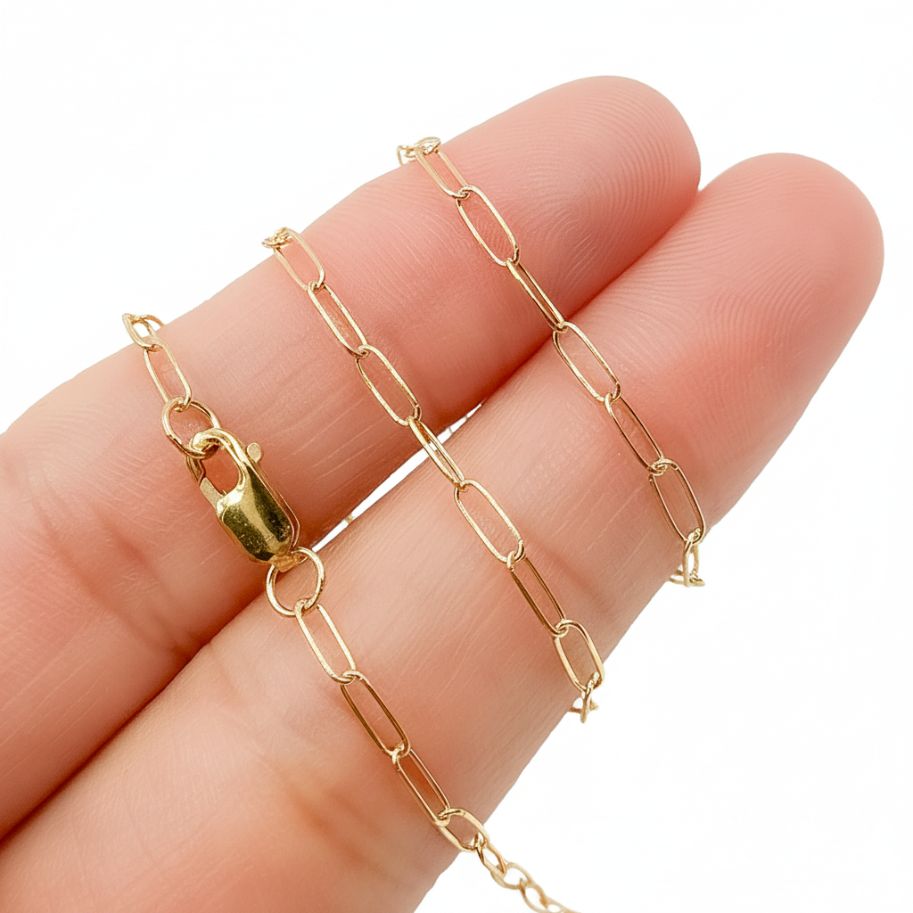1606GFNecklace. 14K Gold-Filled Smooth Paperclip Finished Necklace
