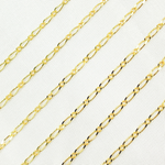 Load image into Gallery viewer, 040GA1T2byFt. 14k Solid Yellow Gold Short &amp; Long Link Chain by Foot
