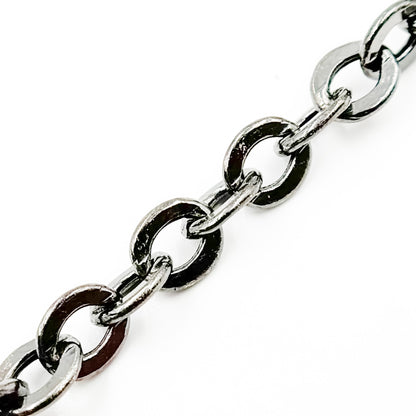 Black Rhodium Sterling Silver Cable Chain