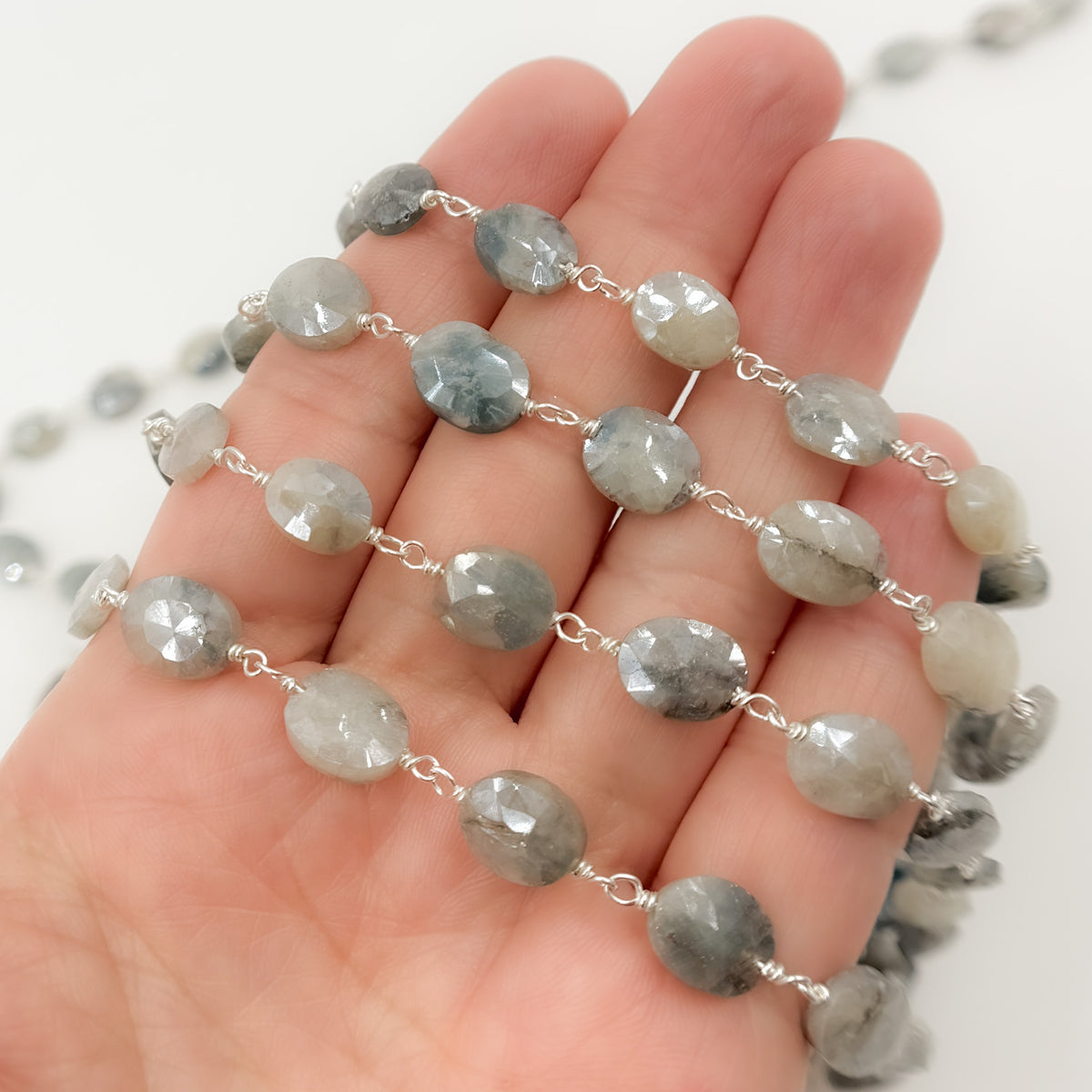 Silverite Oval Shape Sterling Silver Wire Chain