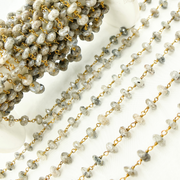 Coated Dot Quartz Gold Plated Wire Chain