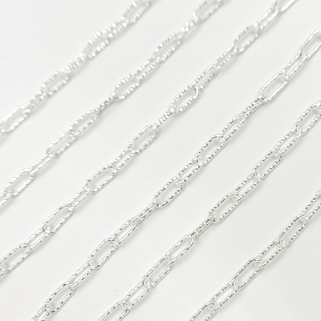 Y42SS. Sterling Silver Diamond Cut Paperclip Chain